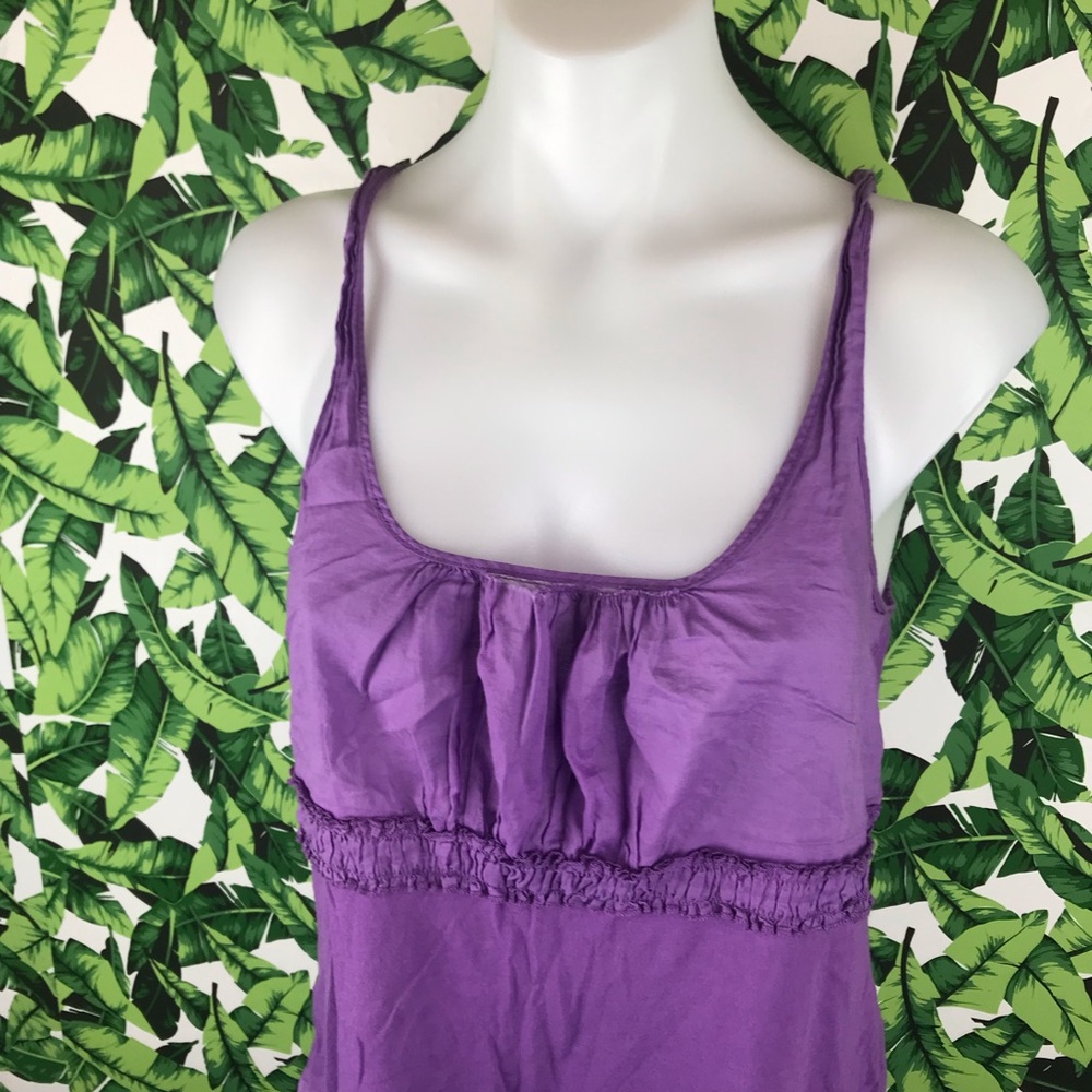 Tory Burch Purple Ruffle Tank Top - Picture 2 of 5